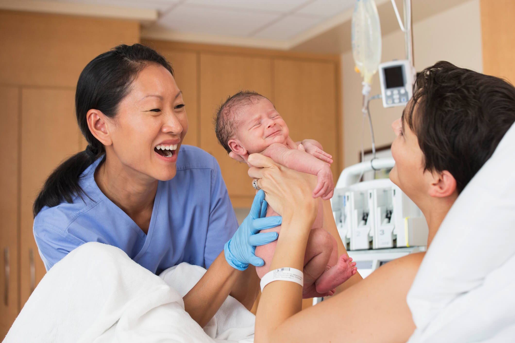 Woman having a baby