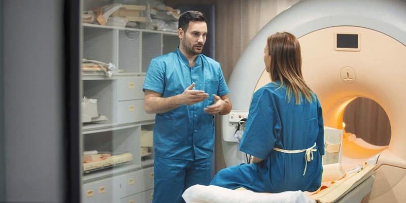 patient getting testing