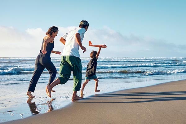 Family at the beach