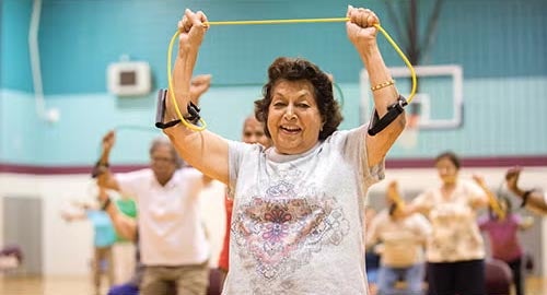 senior exercising