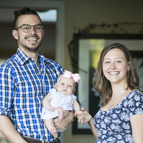 Paul Gaitan, pictured with Jenna and their daughter Eleni